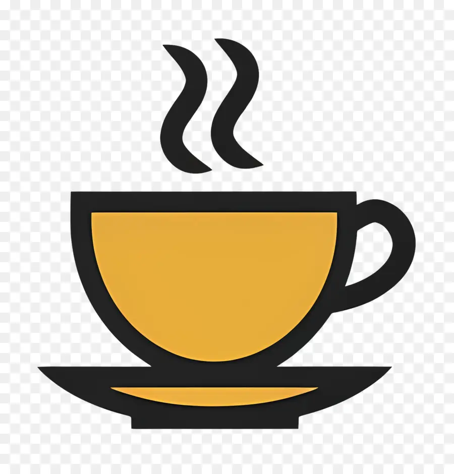 Logotipo De Café，Taza Amarilla PNG