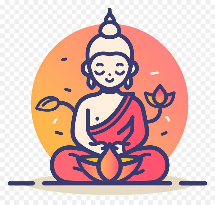 Feliz Vesak，Figura Meditando PNG