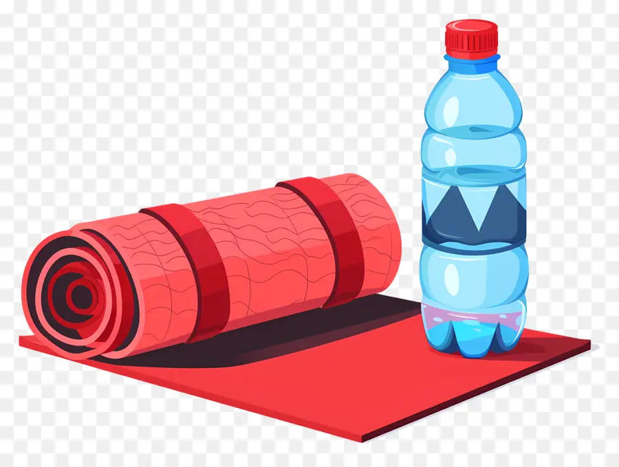 Estera De Yoga，Estera De Yoga Y Botella PNG