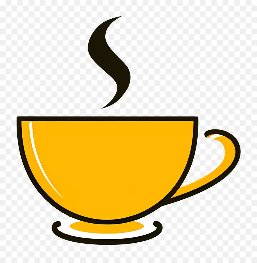 Logotipo De Café，Taza Amarilla PNG