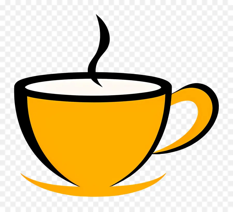 Logotipo De Café，Taza Amarilla PNG