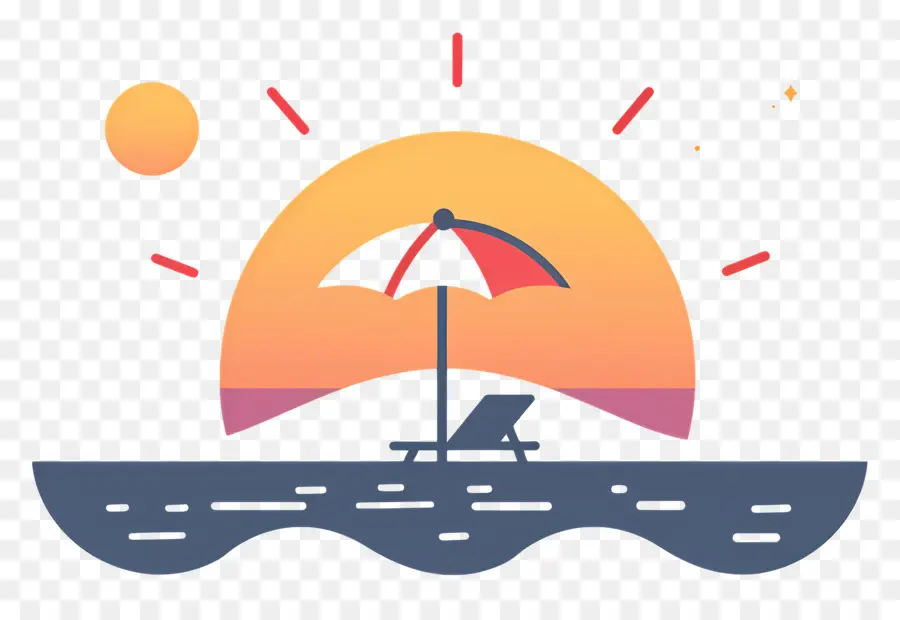 Logotipo De Playa，Playa Al Atardecer PNG