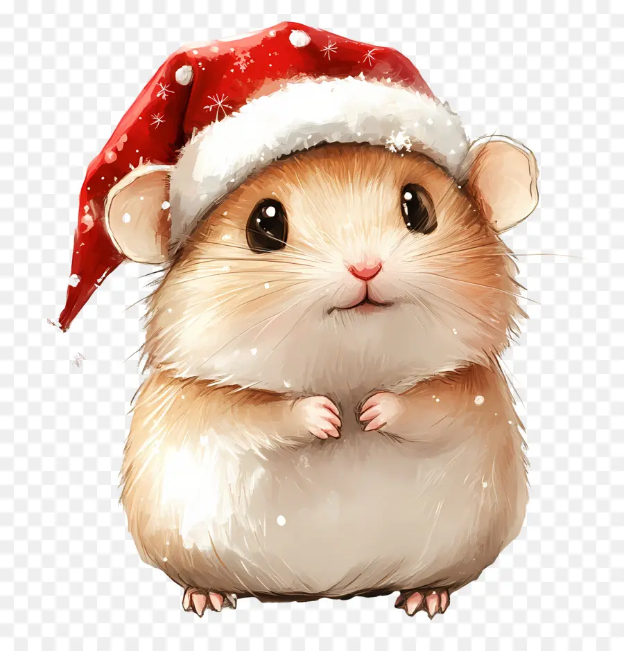 Hámster Navideño，Hámster Con Gorro De Papá Noel PNG