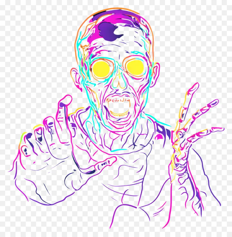 Linea De Neon，Arte Zombi PNG