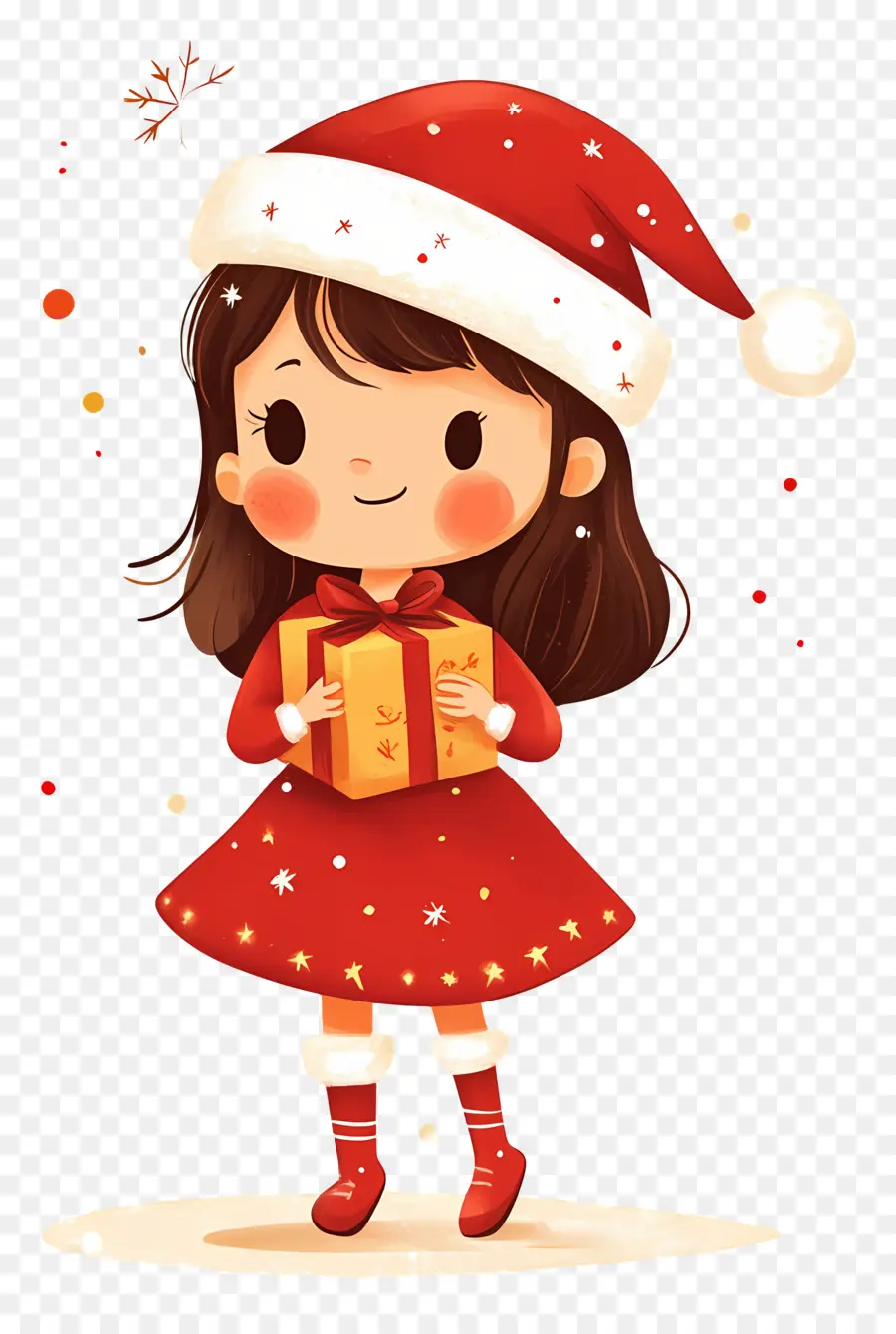 Navidad Femenina，Chica Con Gorro De Papá Noel PNG