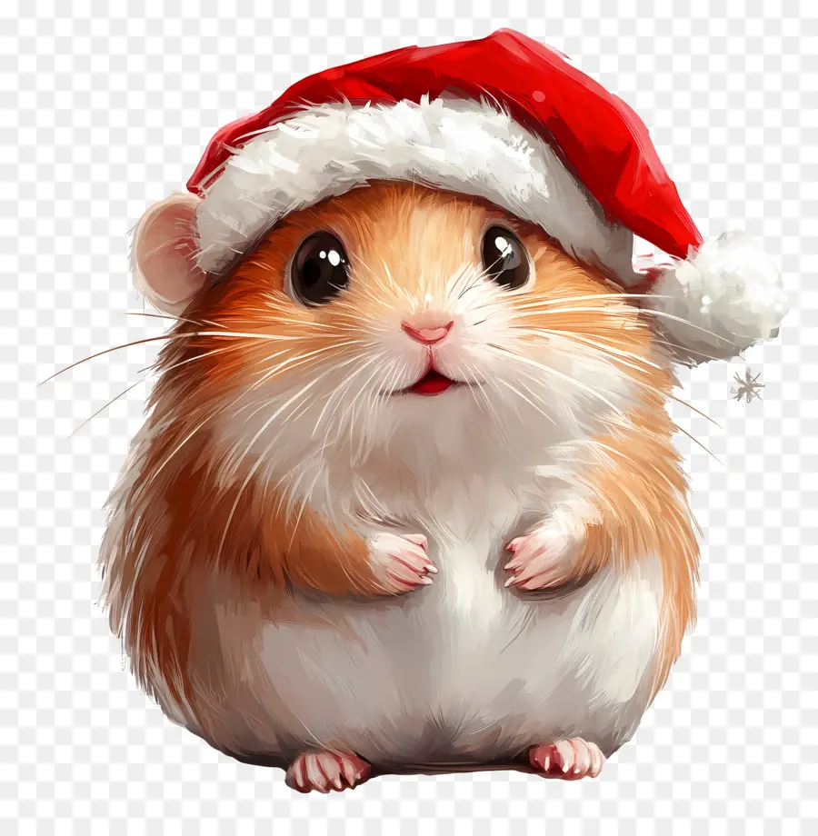 Hámster Navideño，Hámster Con Gorro De Papá Noel PNG