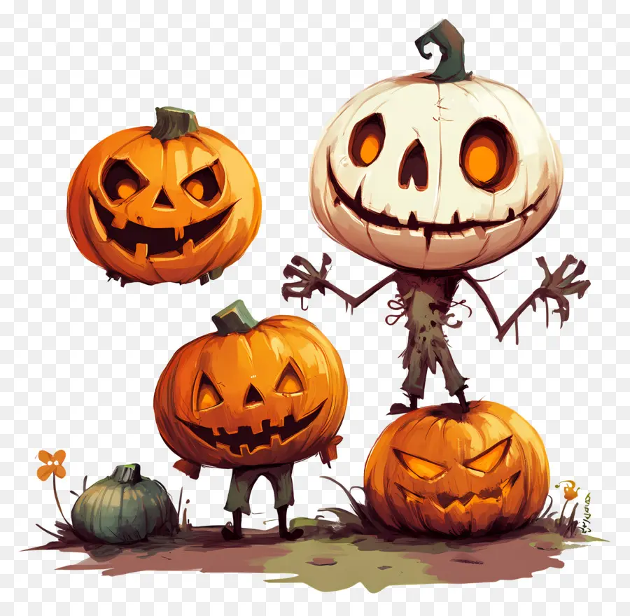 Elementos De Halloween，Jack O' Lanterns PNG