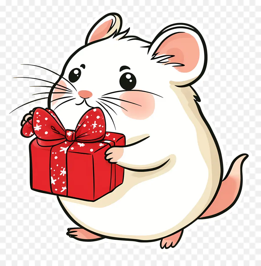 Hámster Navideño，Ratón Con Regalo PNG