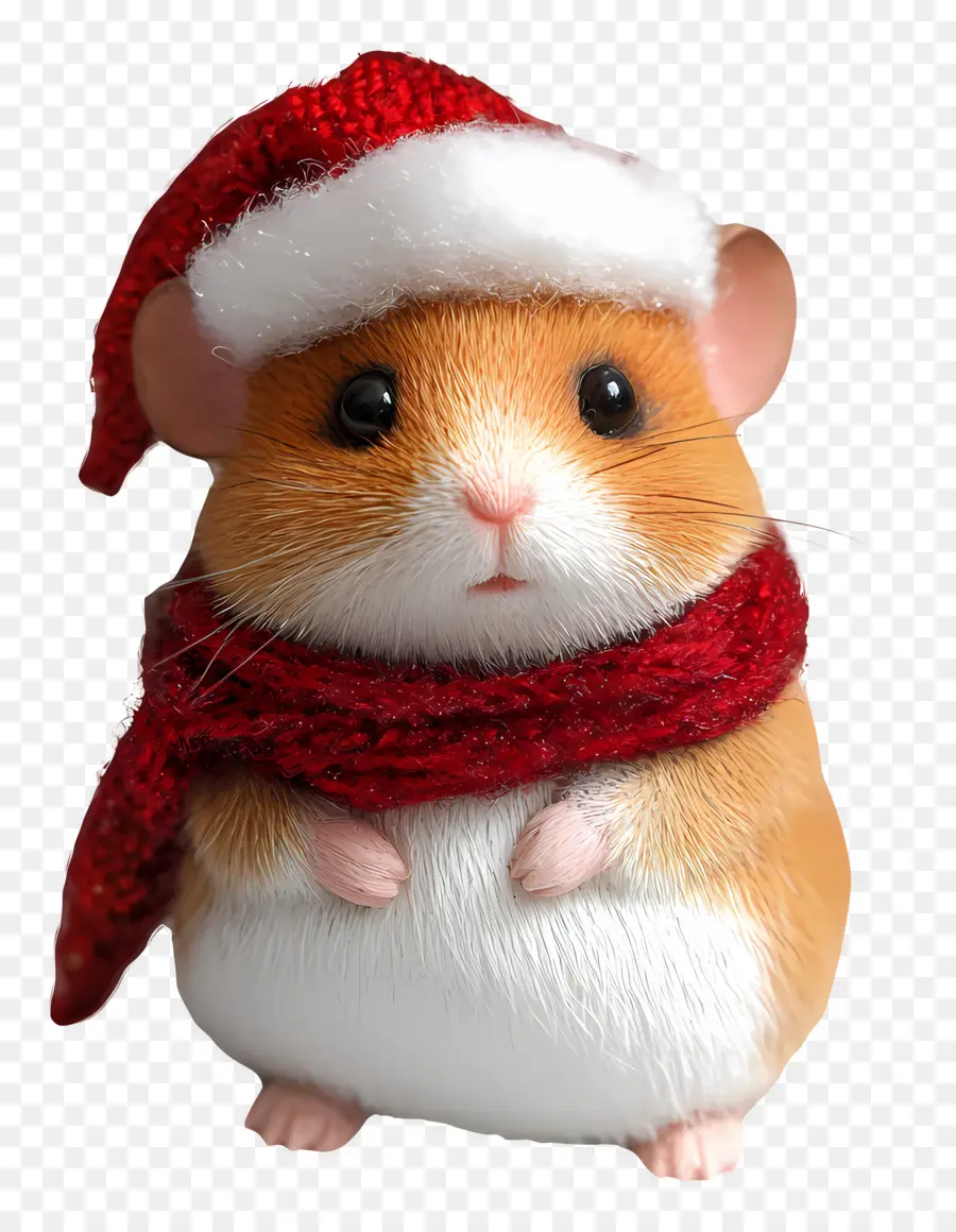 Hámster Navideño，Hámster Realista Con Gorro De Papá Noel PNG