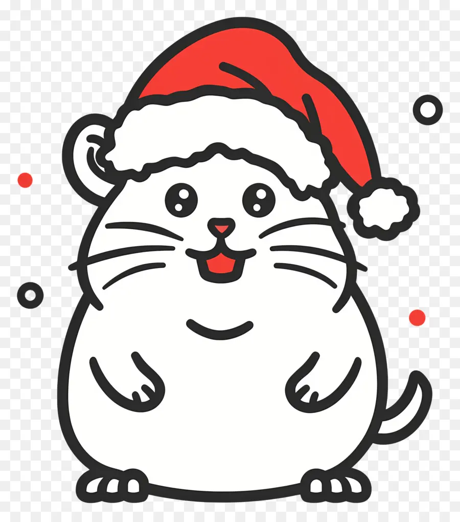 Hámster Navideño，Hámster De Dibujos Animados Con Gorro De Papá Noel PNG