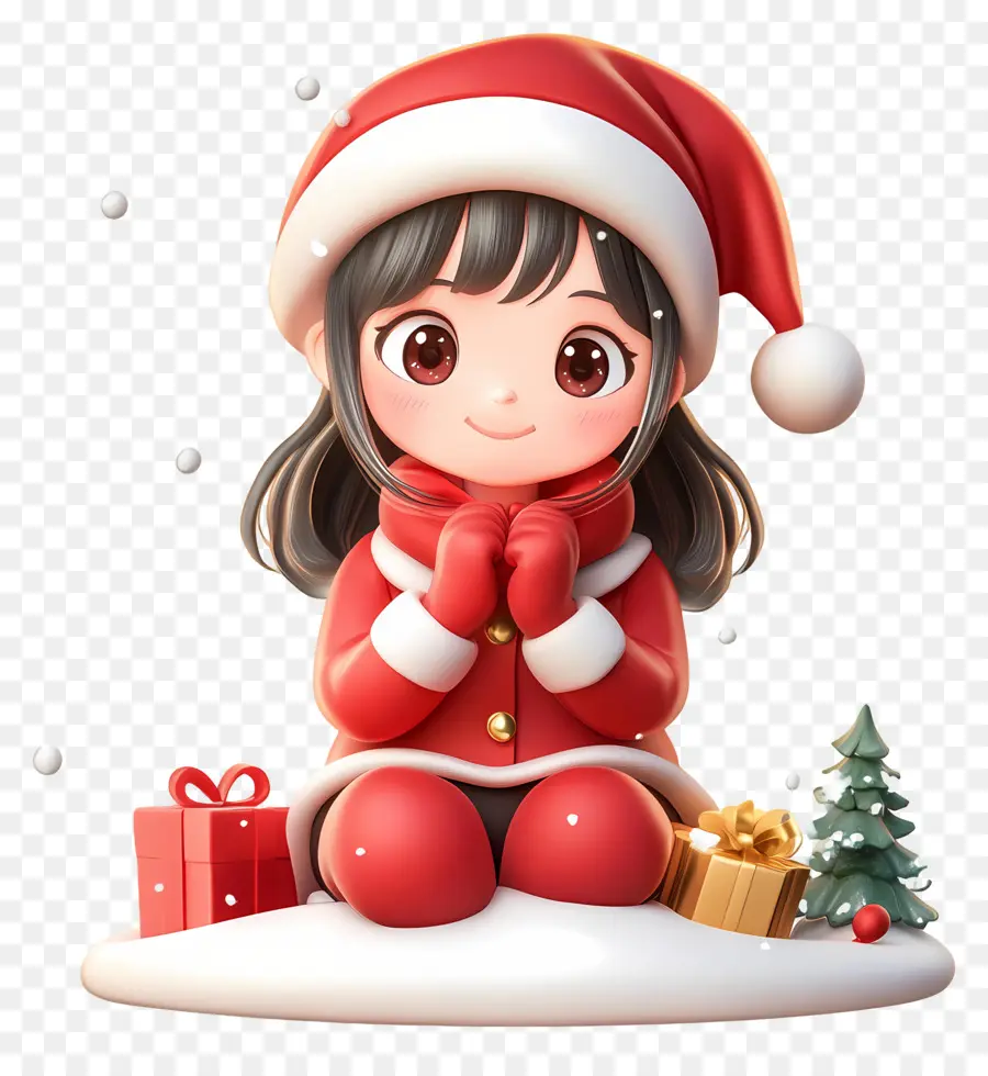 Navidad Femenina，Chica Con Regalos PNG