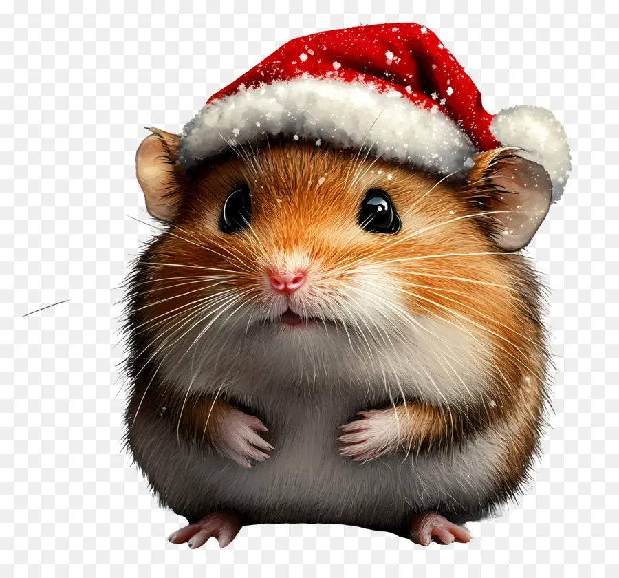 Hámster Navideño，Hámster Con Gorro De Papá Noel PNG