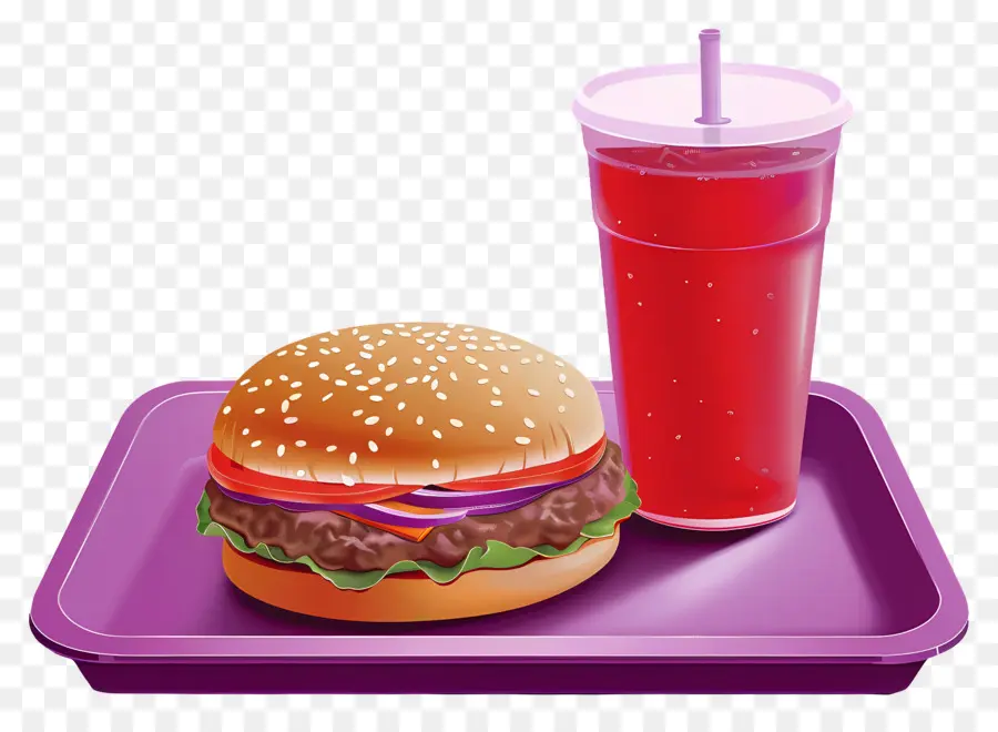 Comida Rápida，Hamburguesa Y Bebida PNG