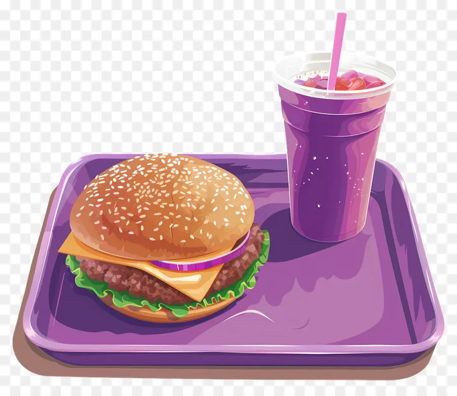 Comida Rápida，Hamburguesa Y Bebida PNG