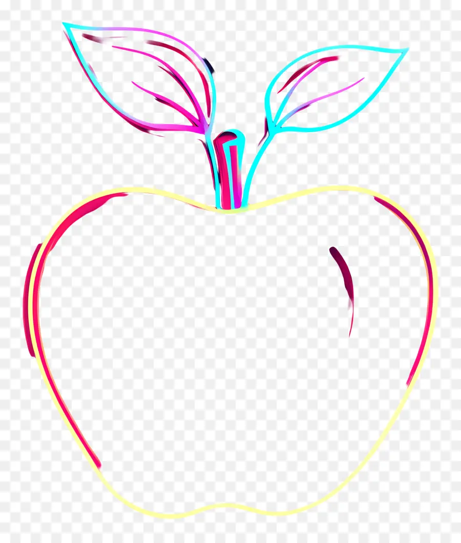 Linea De Neon，Manzana De Neón PNG