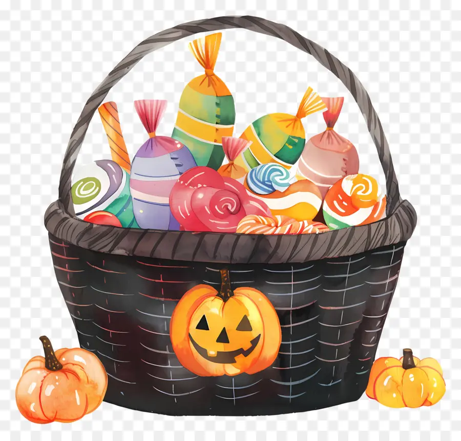 Cesta De Halloween，Cesta De Dulces PNG