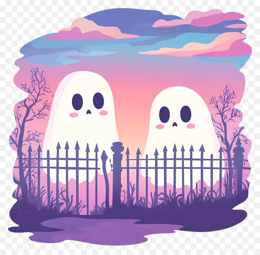 Valla De Halloween，Fantasmas PNG