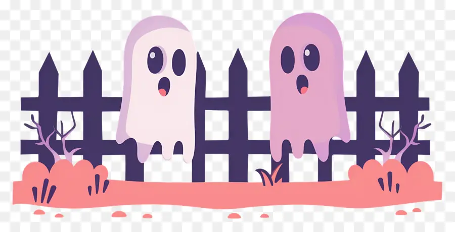 Valla De Halloween，Fantasmas De Dibujos Animados PNG