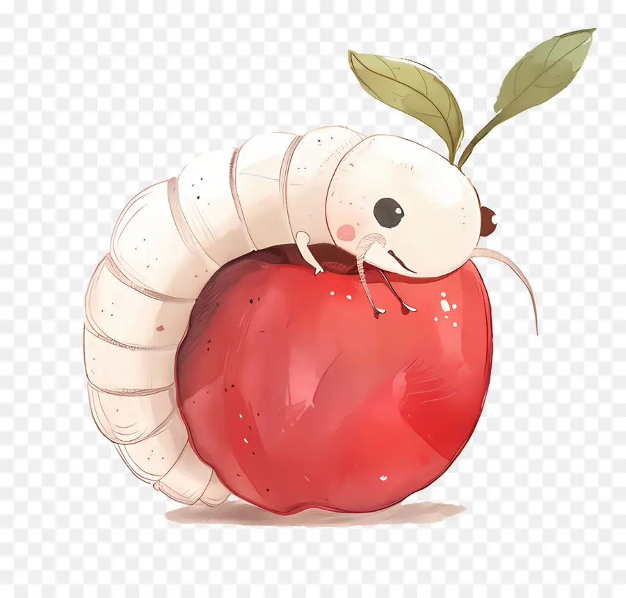 Manzana Con Gusano，Fruta PNG