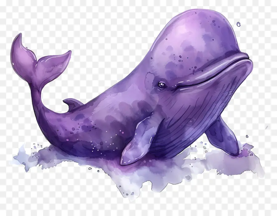 Ballena Acuarela，Ballena Morada PNG