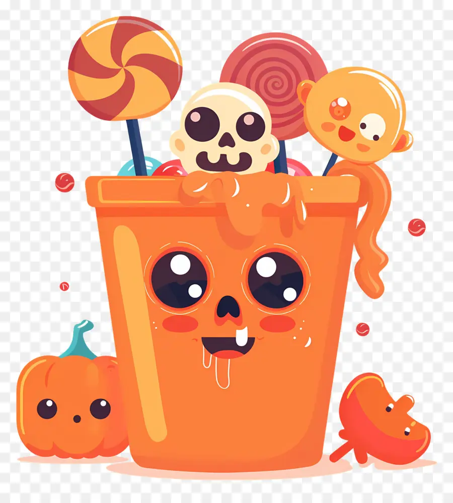 Cesta De Halloween，Cubo De Dulces PNG