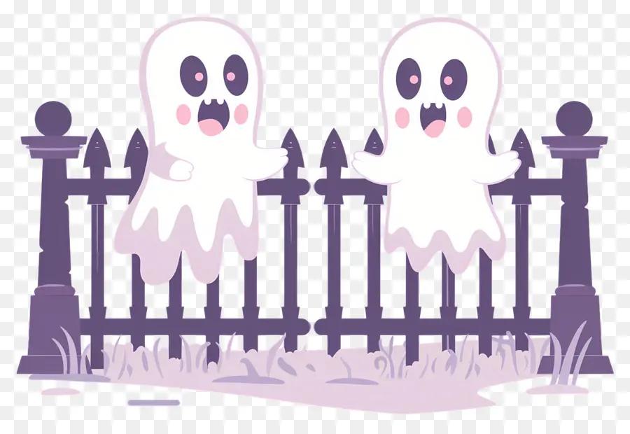 Valla De Halloween，Fantasmas Felices PNG