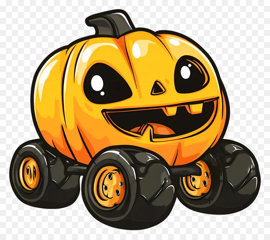 Camión Monstruo De Halloween，Coche De Calabaza PNG