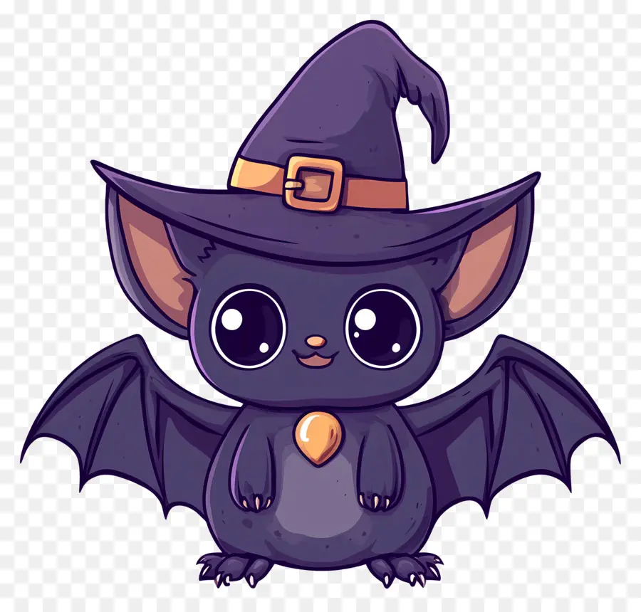 Murciélagos De Halloween，Murciélago De Dibujos Animados Con Sombrero De Bruja PNG