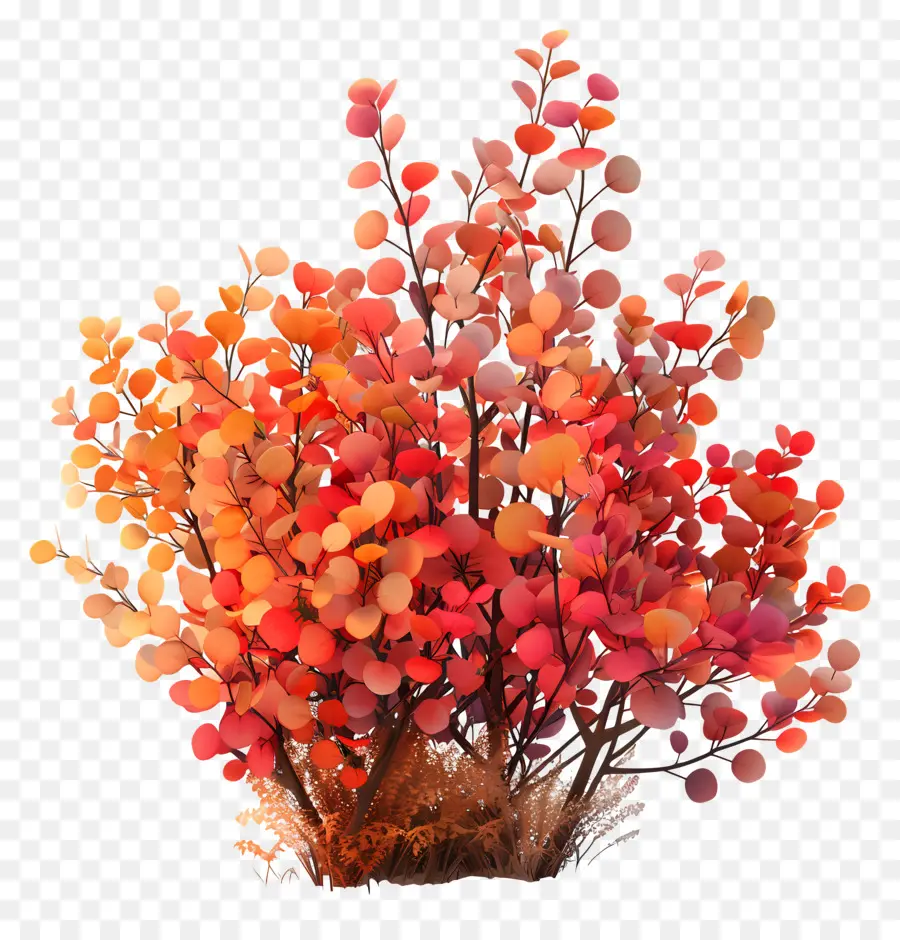 Arbustos De Otoño，Hojas De Otoño PNG