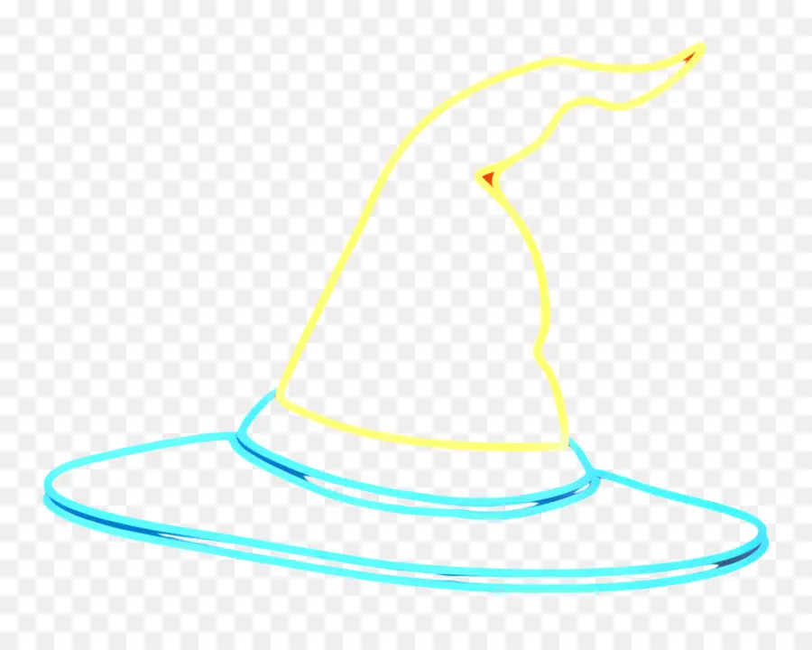 Linea De Neon，Sombrero De Bruja De Neón PNG