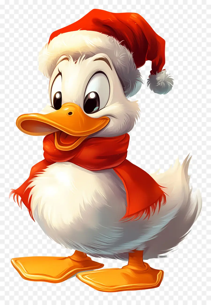 Pato Navideño，Pato Con Bufanda PNG