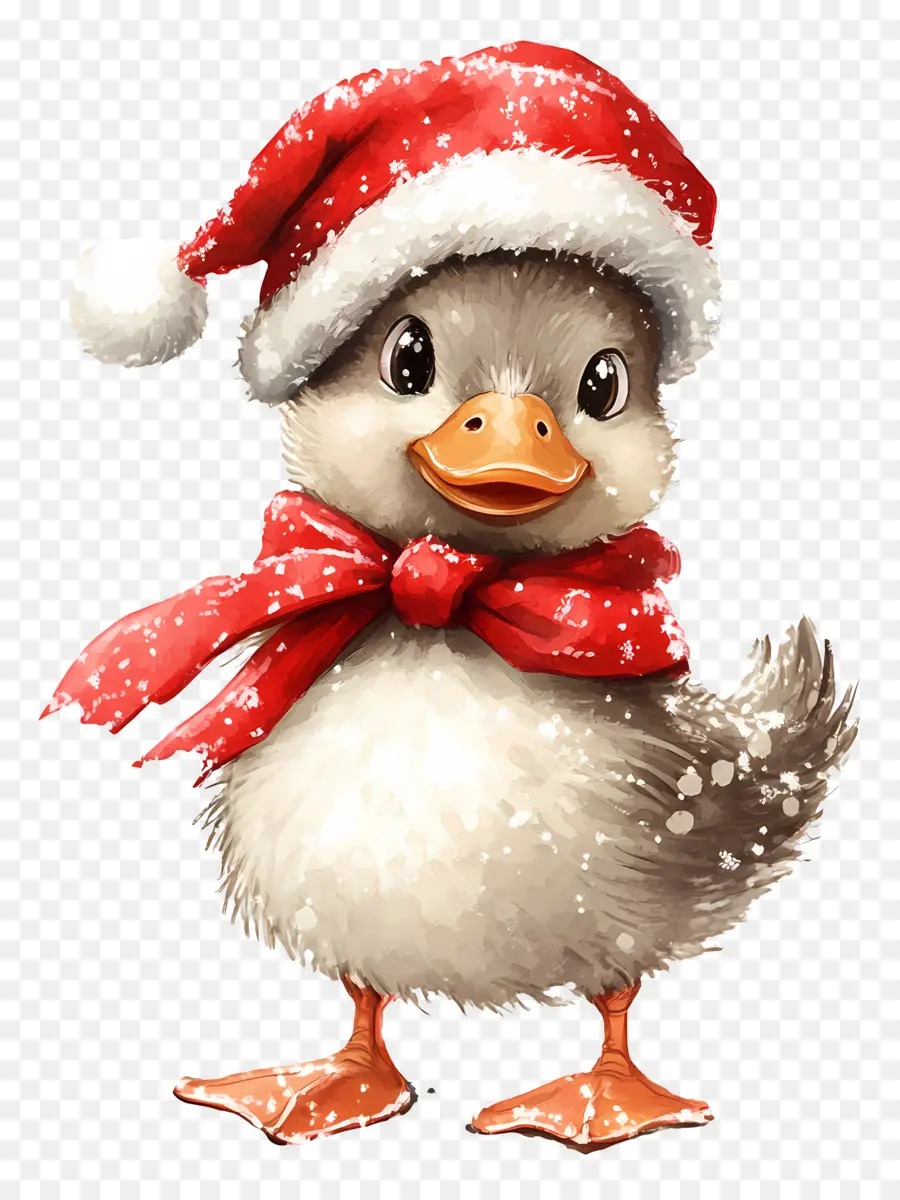 Pato Navideño，Pato Con Bufanda PNG