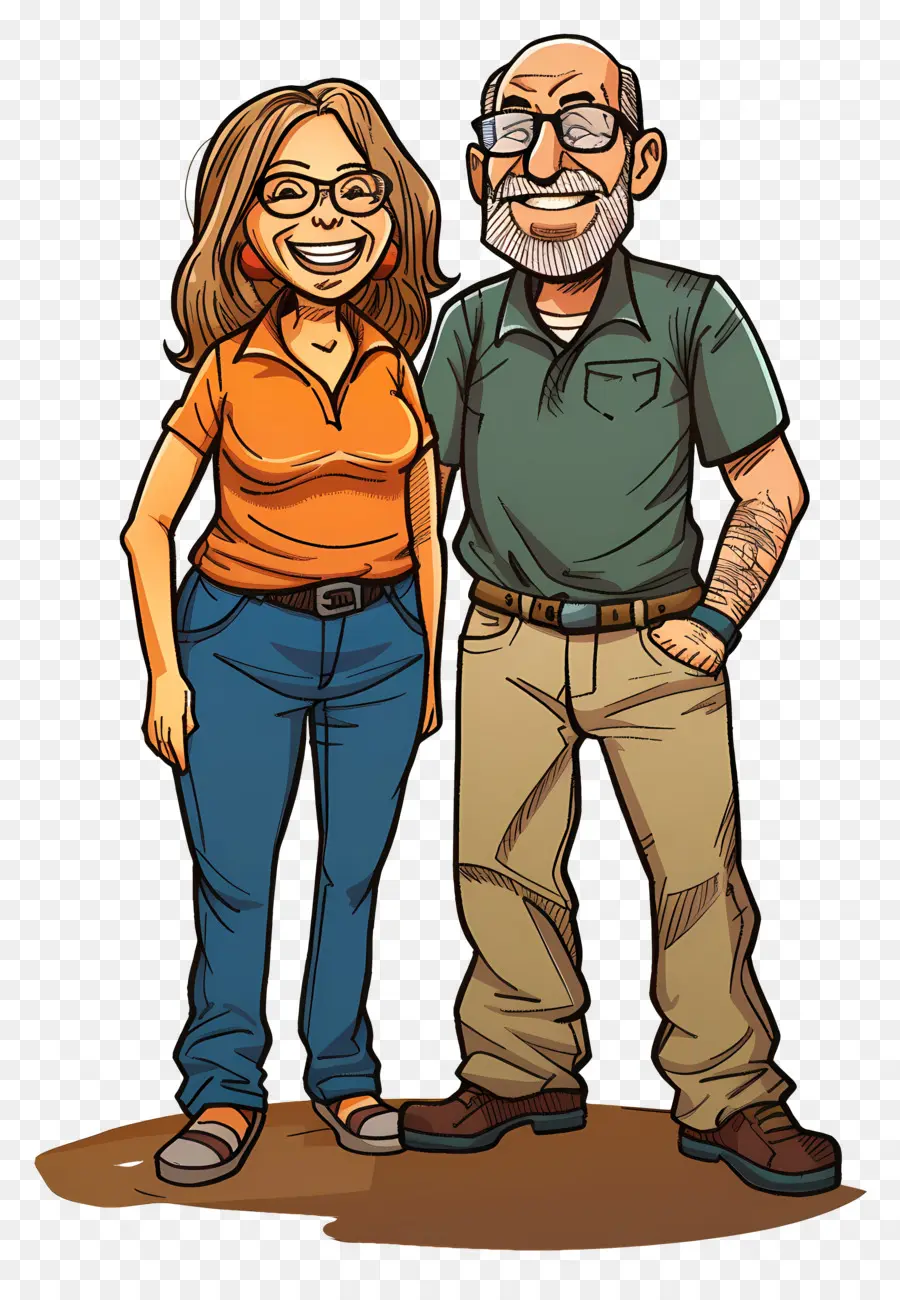 Gente Mayor，Pareja De Dibujos Animados PNG