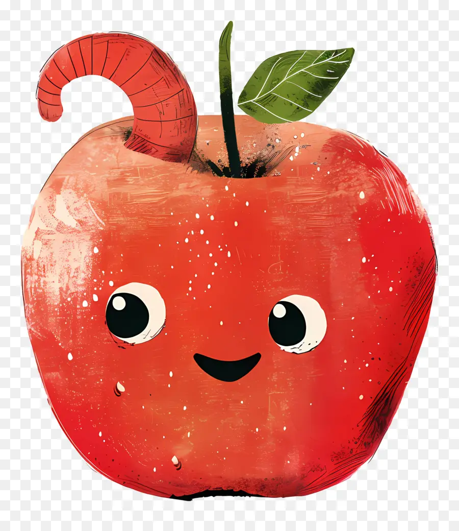 Manzana Con Gusano，Manzana Roja PNG