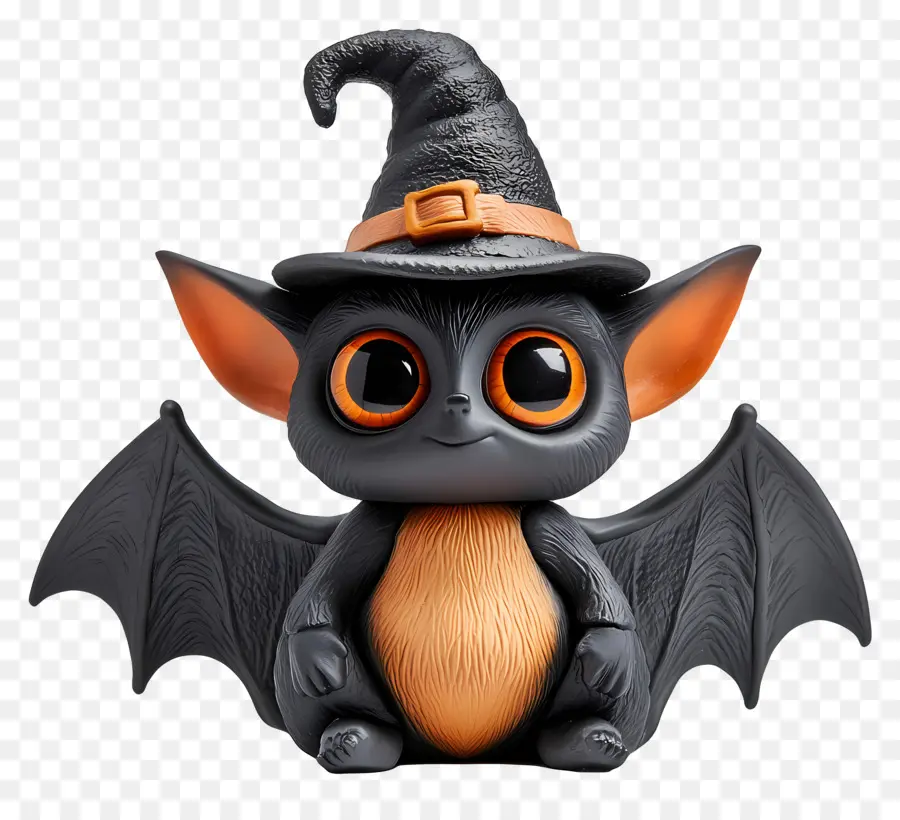 Murciélagos De Halloween，Lindo Murciélago Con Sombrero De Bruja PNG