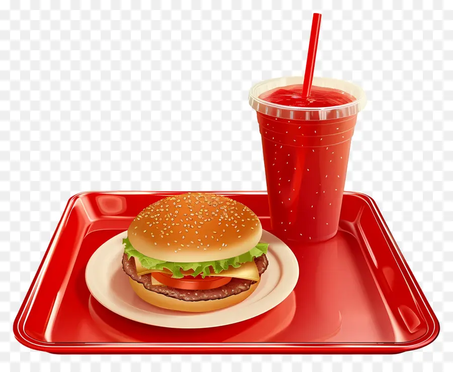 Comida Rápida，Hamburguesa Y Bebida PNG