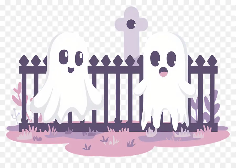 Valla De Halloween，Fantasmas De Dibujos Animados PNG