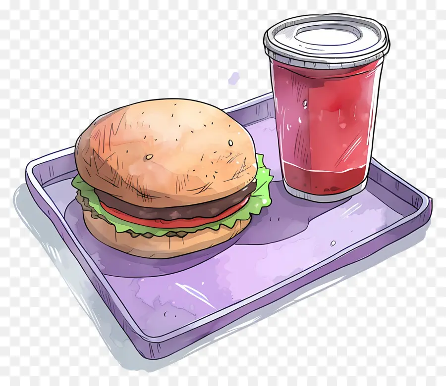 Comida Rápida，Hamburguesa Y Bebida PNG