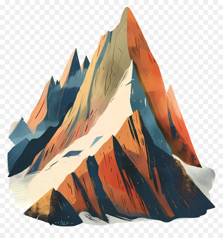 Montaña Animada，Montañas Coloridas PNG