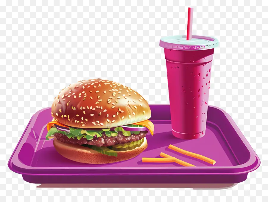 Comida Rápida，Hamburguesa Y Bebida PNG