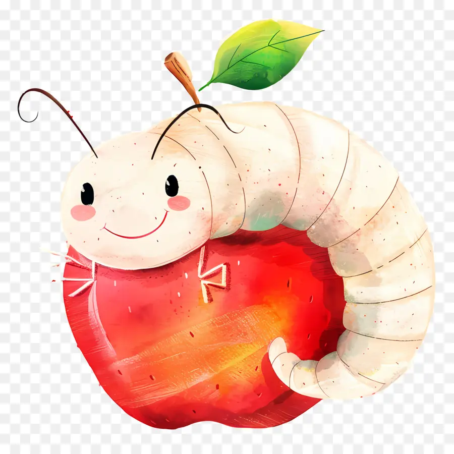 Manzana Con Gusano，Fruta PNG