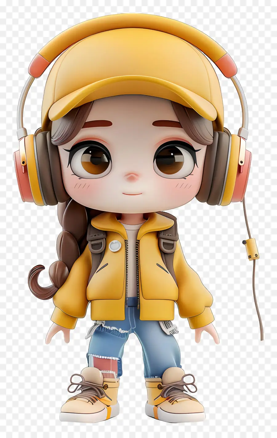 Chica Chibi，Chica Con Auriculares PNG