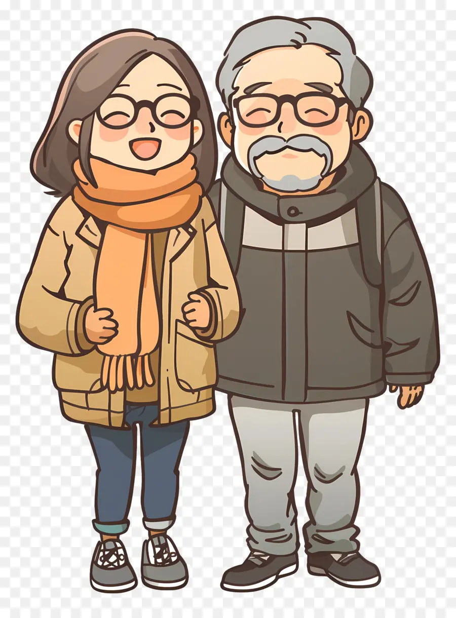 Gente Mayor，Pareja De Ancianos De Dibujos Animados PNG