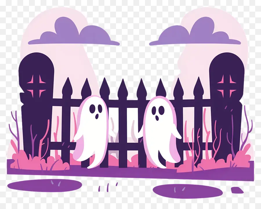 Valla De Halloween，Fantasmas Por Valla PNG