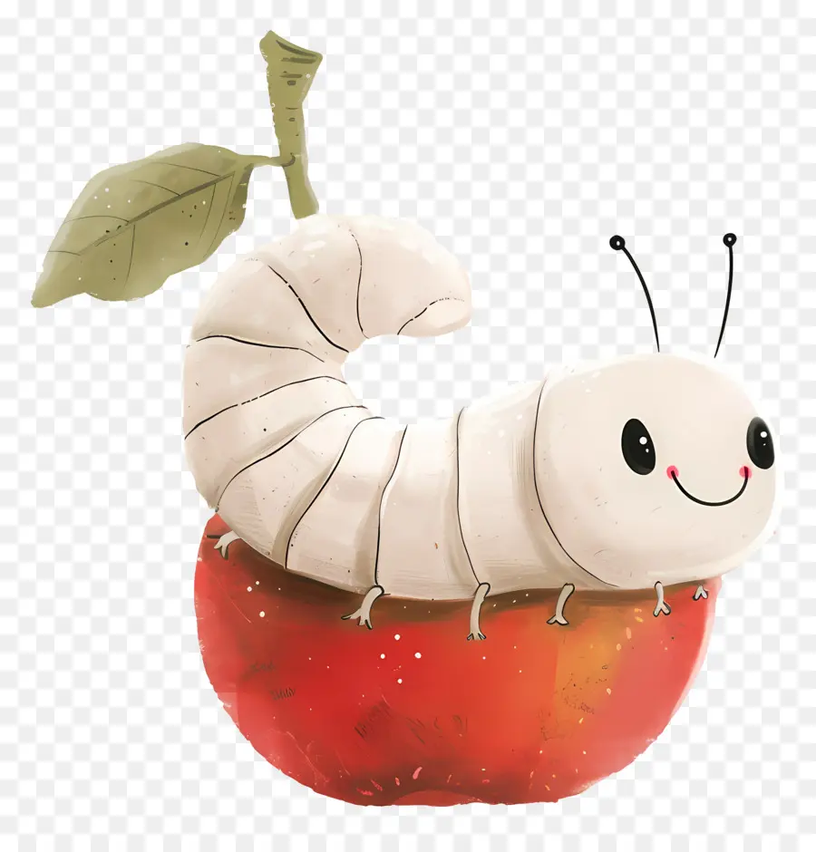 Manzana Con Gusano，Linda Oruga En Apple PNG