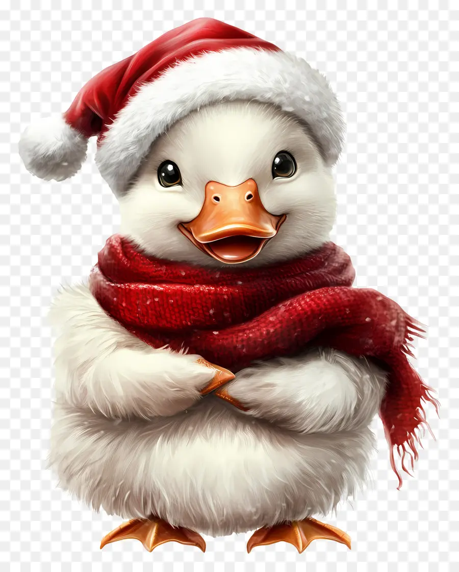 Pato Navideño，Pato Con Bufanda PNG