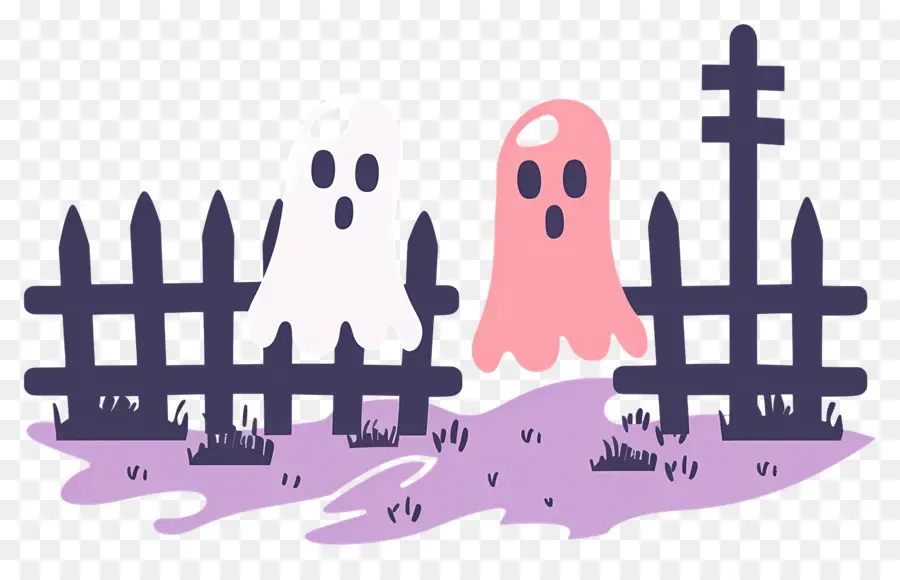 Valla De Halloween，Fantasmas Por Valla PNG