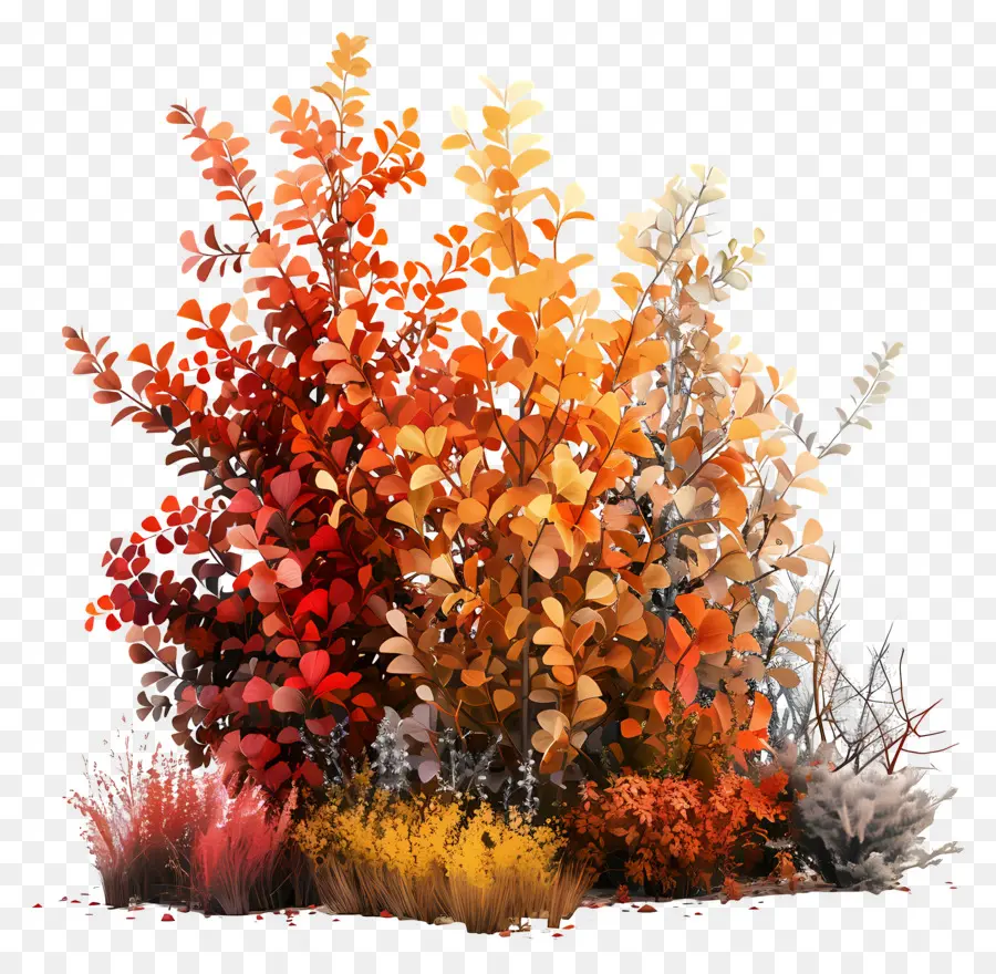 Arbustos De Otoño，Hojas PNG