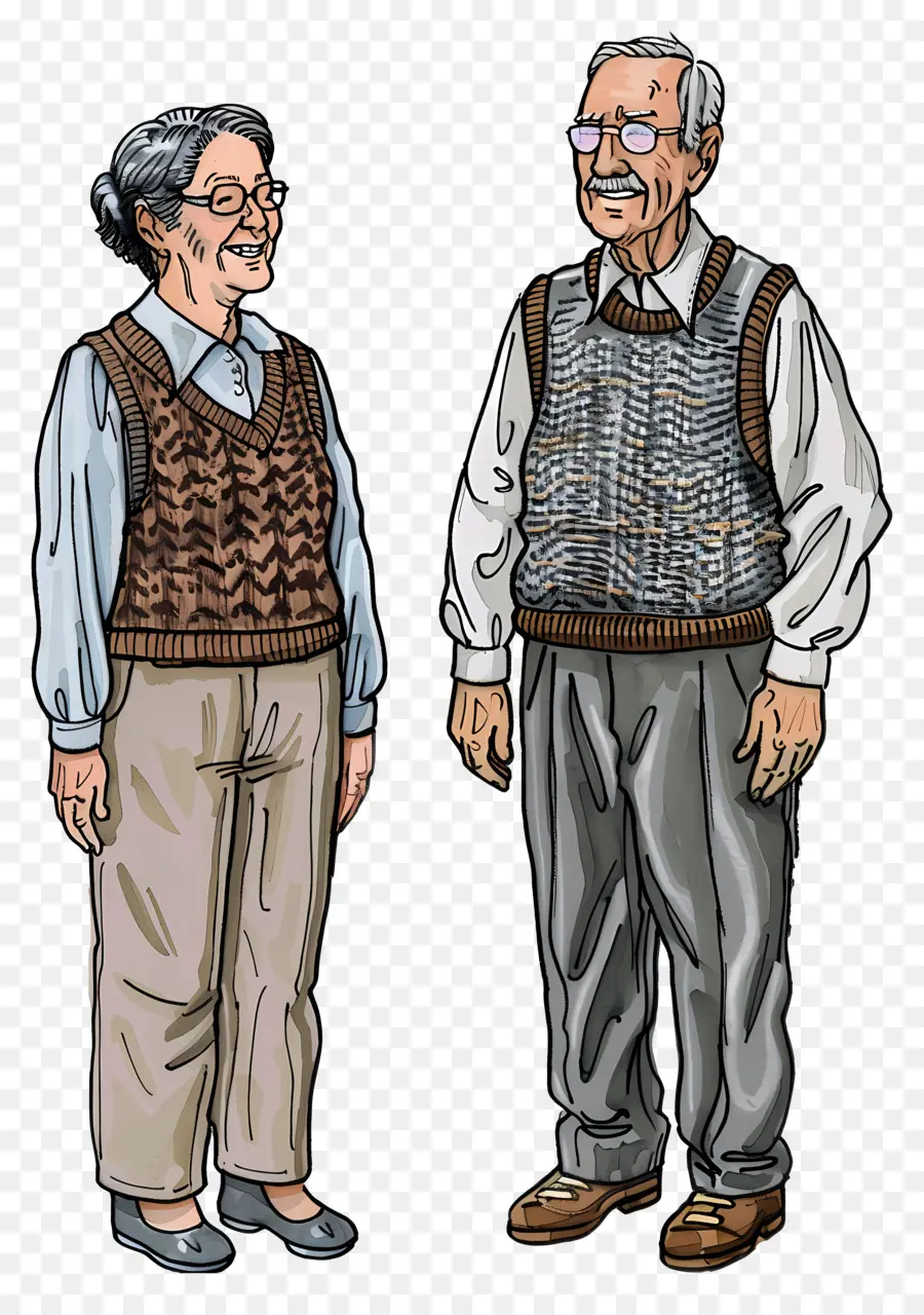 Gente Mayor，Pareja De Ancianos PNG