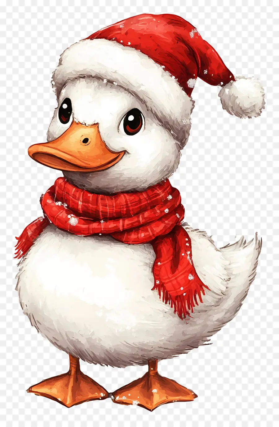 Pato Navideño，Pato Con Gorro De Papá Noel PNG